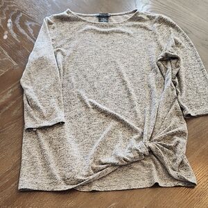 Chelsea & Theodore Light Gray Knotted Long Sleeve Top